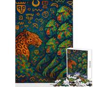 Puzzle de 1000 pièces pour Adolescents Le Procès du Léopard Peinture Abstraite Puzzle de 1000 pièces Jouet éducatif Cadeau d'anniversaire Course de Vitesse Manuelle (38x26cm)