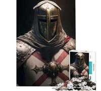 Puzzle de 1000 pièces pour Adolescents Le Puissant Chevalier templier Jeu éducatif Casse-tête décoration Murale Cadeau de Père Noël Secret (38x52cm)