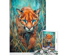 Puzzle de 1000 pièces pour Adolescents Le Regard du Chat de la Jungle Jeu de réflexion pour améliorer la mémoire décoration Murale Cadeau d'anniversaire Unique (38x26cm)