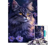 Puzzle de 1000 pièces pour Adolescents Le Regard du Chat étoilé Un Jeu éducatif Familial pour améliorer la mémoire et stimuler Le Cerveau (38x26cm)