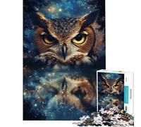 Puzzle de 1000 pièces pour Adolescents Le Regard du Hibou Mystique Jeu de Course de Vitesse Manuelle Difficile et Stimulant (Taille 50x75cm)