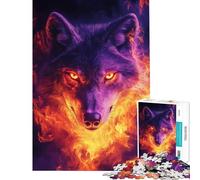 Puzzle de 1000 pièces pour Adolescents Le Regard du Loup Flamboyant Un Jeu éducatif Familial pour améliorer la mémoire et stimuler Le Cerveau (50x75cm)