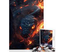 Puzzle de 1000 pièces pour Adolescents Le Regard du Serpent de feu Jeu Relaxant œuvre d'art décoration intérieure Jouet pour Les Amateurs de Jeux (50x75cm)