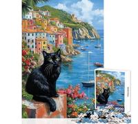Puzzle de 1000 pièces pour Adolescents Le Regard Serein d'un Chat côtier Un Puzzle Amusant et Humoristique idéal pour Les Amateurs de Jeux vidéo Décoration Murale pour Adultes Cadeau Parfait