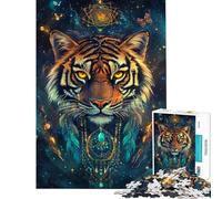 Puzzle de 1000 pièces pour Adolescents Le rêve Cosmique du Tigre Jeu éducatif d'apprentissage de détente d'analyse et de logique Cadeau d'anniversaire (Taille 38x26cm)