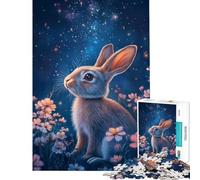 Puzzle de 1000 pièces pour Adolescents Le rêve du Lapin étoilé Puzzle pour Adultes Jeu Manuel Amusant et Humoristique Activités ludiques à Faire à la Maison (Taille 38x52cm)