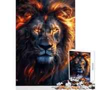 Puzzle de 1000 pièces pour Adolescents Le Roi Lion de Feu Jeu de Construction à Faire soi-même pour Femmes et Hommes Jeu Pratique pour renforcer Les Liens Amoureux Dimensions 38x52cm