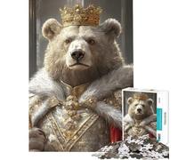Puzzle de 1000 pièces pour Adolescents Le Roi Ours Jeu de réflexion Cadeau d'anniversaire Unique Idée Cadeau pour Noël et Les fêtes (Dimensions 38x26cm)