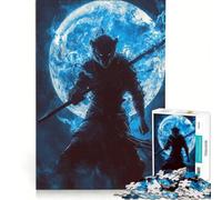 Puzzle de 1000 pièces pour Adolescents Le Roi Singe Bleu et la Lune, Jeu Impossible, Interaction Parent-Enfant, Cadeau Stimulant 38x52cm