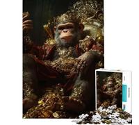 Puzzle de 1000 pièces pour Adolescents Le Roi Singe sur Son trône d'or Un défi à relever pour Une décoration Parfaite et des Jeux relaxants à partir de 14 Ans (38x26cm)