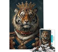 Puzzle de 1000 pièces pour Adolescents Le Roi Tigre Jeu de détente Décoration Murale Idéal comme Cadeau pour Toute la Famille (Dimensions 38x26cm)