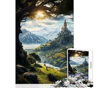 Puzzle de 1000 pièces pour Adolescents Le Royaume des Chevaliers Jeu de réflexion Stimulant et Anti-Stress pour Un Anniversaire ou Noël (38x26cm)