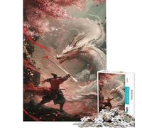 Puzzle de 1000 pièces pour Adolescents Le Samouraï Loup Jeu de Construction et d'assemblage pour Adolescents pour Les Amis et la Famille (38x26cm)