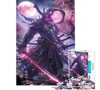 Puzzle de 1000 pièces pour Adolescents Le Seigneur de la Lune Samouraï Japonais Jeu Manuel idéal pour s'occuper Pendant Les Vacances à la Maison Activités Amusantes (38x26cm)