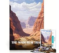 Puzzle de 1000 pièces pour Adolescents Le Sentier du Wadi Rum, Jordanie Jeu d'ajustement précis, défi Mental, Jouet pour se détendre et s'amuser Pendant Un Moment, scène de Noël Artistique (38x52cm)