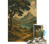 Puzzle de 1000 pièces pour Adolescents Le Sentier murmurant vers Le lac de Montagne Jeu Amusant pour Adultes Analyse et logique Idée Cadeau pour Noël ou Un Anniversaire (38x52cm)