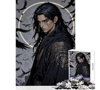 Puzzle de 1000 pièces pour Adolescents Le Serment du Corbeau Guerrier des Ténèbres Décoration Murale Cadeau d'anniversaire Jeu éducatif Stimule Le Cerveau Dimensions 50x75cm