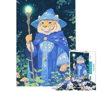 Puzzle de 1000 pièces pour Adolescents Le Tigre Magicien dans la Forêt Activités Amusantes à la Maison Cadeau d'anniversaire Jeu Impossible pour Les 14 Ans et Plus Jeu de Puzzle Offert (38x26cm)