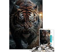 Puzzle de 1000 pièces pour Adolescents Le Tigre Prédateur Un Jeu Stimulant et éducatif Une véritable œuvre d'art Un (Dimensions 38x26cm)