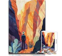 Puzzle de 1000 pièces pour Adolescents « Le Voyageur du Canyon » Un Jeu d'art inspirant et intellectuel, idéal pour décorer et Offrir Dimensions 38x52cm