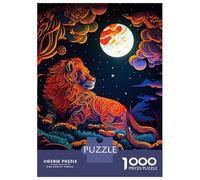 Puzzle De 1000 Pièces pour Adolescents Leon Neon Light Puzzles pour Adultes Jeux Relaxants Découpe De Précision Cadeaux De Noël Et d'anniversaire 52x38cm/1000pcs