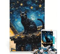 Puzzle de 1000 pièces pour Adolescents Les Chats Noirs sont des parias, Jouet Anti-Stress, Difficile et Stimulant, Cadeau de Noël ou d'anniversaire 38x52cm