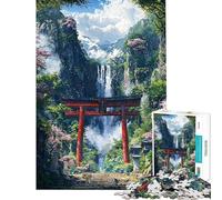 Puzzle de 1000 pièces pour Adolescents Les Chutes sacrées du sanctuaire caché Jeu de Puzzle pour Adultes Relaxant Amusant et Humoristique idéal pour Un Anniversaire ou Noël (Taille 38x52cm)