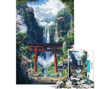 Puzzle de 1000 pièces pour Adolescents Les Chutes sacrées du sanctuaire caché Jeu de réflexion Cadeau d'anniversaire ou de Noël Original (38x26cm)