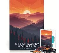 Puzzle de 1000 pièces pour Adolescents Les Great Smoky Mountains, Jeu d'ajustement précis, défi Mental, Jouet pour se détendre et s'amuser, scène de Noël (38x52cm)
