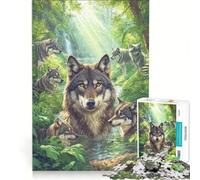 Puzzle de 1000 pièces pour Adolescents Les Loups Ont l'alpha Jeu Manuel défi Difficile Cadeau d'anniversaire Unique 38x52cm