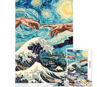 Puzzle de 1000 pièces pour Adolescents Les Mains de Dieu Nuits étoilées Jeux relaxants pour Toute la Famille Jouets Anti-Stress Collection d'artistes Beaux-Arts (38x26cm)