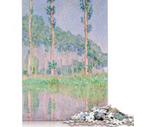 Puzzle de 1000 pièces pour Adolescents « Les peupliers de Claude Monet » - Puzzle en Bois pour Adultes - Jeu de décompression - 1000 pièces (75 x 50 cm)