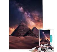 Puzzle de 1000 pièces pour Adolescents Les pharaons cosmiques se reposent en Égypte Activités Amusantes à la Maison pour Toute la Famille Jouet Anti-Stress adapté aux 14 Ans et Plus (38x52cm)