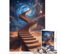 Puzzle de 1000 pièces pour Adolescents L'Escalier vers Les étoiles Jeu Amusant pour Toute la Famille décoration pour la Maison Cadeau d'anniversaire ou de Voyage (50x75cm)