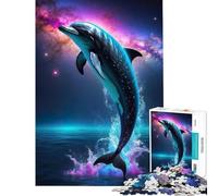 Puzzle de 1000 pièces pour Adolescents l'espace Magique du Dauphin Difficile et Stimulant mais Amusant et Humoristique Décoration Murale Convient aux 14 Ans et Plus 38x52cm