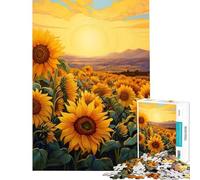 Puzzle de 1000 pièces pour Adolescents Lever de Soleil sur Les tournesols Un défi Difficile à relever Jeu de Construction à partir de 14 Ans (50x75cm)