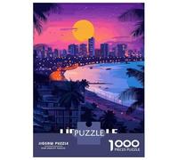 Puzzle De 1000 Pièces pour Adolescents Libreville Gabon Cityscape at Sunset Puzzles pour Adultes - Jeux À Faire Soi-même - Améliore La Mémoire - Difficile Et Stimulant 70x50cm/1000pcs