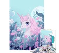 Puzzle de 1000 pièces pour Adolescents Licorne dans Un Jardin Fleuri Puzzle de 1000 pièces décoration Murale Jouet Art Mural Cadeau d'anniversaire et Cadeau Unique (50x75cm)