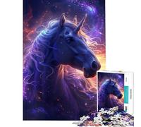Puzzle de 1000 pièces pour Adolescents Licorne Mystique dans l'espace Jeu Relaxant et éducatif Cadeau d'anniversaire Stimulant la mémoire (75x50cm)