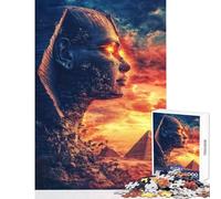 Puzzle de 1000 pièces pour Adolescents L'Œil de Feu de l'Égypte Puzzle de 1000 pièces Jouet éducatif Cadeau d'anniversaire Course de Vitesse Manuelle (50x75cm)