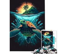 Puzzle de 1000 pièces pour Adolescents L'île de la Tortue Stimule Le Cerveau Jeu Familial Difficile Convient aux 14 Ans et Plus (38x26cm)