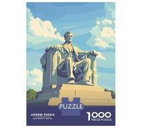 Puzzle De 1000 Pièces pour Adolescents Lincoln Memorial Puzzle Jeux De Famille Décoration Murale Cadeaux Uniques pour Anniversaire Et Noël 52x38cm/1000pcs
