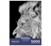 Puzzle De 1000 Pièces pour Adolescents Lion Fractal Black White Puzzle Jeux De Famille Décoration Murale Cadeaux Uniques pour Anniversaire Et Noël 70x50cm/1000pcs