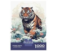 Puzzle De 1000 Pièces pour Adolescents Lion in The Great Wave Jeu De Réflexion Amusant Et Humoristique, Cadeau Unique pour Un Anniversaire Ou Noël 38x26cm/1000pcs