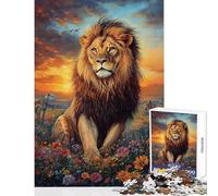 Puzzle de 1000 pièces pour Adolescents Lion Majesté en Fleurs Un Puzzle Amusant et Humoristique pour Adultes idéal comme décoration Murale et Cadeau pour Les Amateurs de Jeux vidéo (Taille 50x75cm)