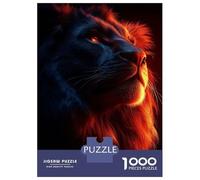 Puzzle De 1000 Pièces pour Adolescents Lion Portrait Fire and Shadow Puzzles pour Adultes Jeux Relaxants, Amusants Et Humoristiques, Idéal comme Cadeau 70x50cm/1000pcs