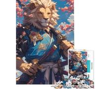 Puzzle de 1000 pièces pour Adolescents Lion Samouraï Jeu éducatif pour améliorer la mémoire Cadeau d'anniversaire (Dimensions 38x26cm)