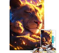 Puzzle de 1000 pièces pour Adolescents Lionne et Son Petit Qui Font la Sieste Idéal pour Un Anniversaire ou Noël Décoration Parfaite Jeu Manuel à partir de 14 Ans 50x75cm
