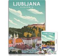Puzzle de 1000 pièces pour Adolescents,Ljubljana,Slovénie Idéal pour Les Voyages,Les Moments de détente en Famille et Les soirées Jeux Décoration Parfaite,Jouet à Monter soi-même Dimensions 50x75cm