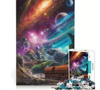 Puzzle de 1000 pièces pour Adolescents L'Odyssée du Train Cosmique, Jeu Manuel, améliore la mémoire, Cadeau pour Les Amis et la Famille 38x52cm